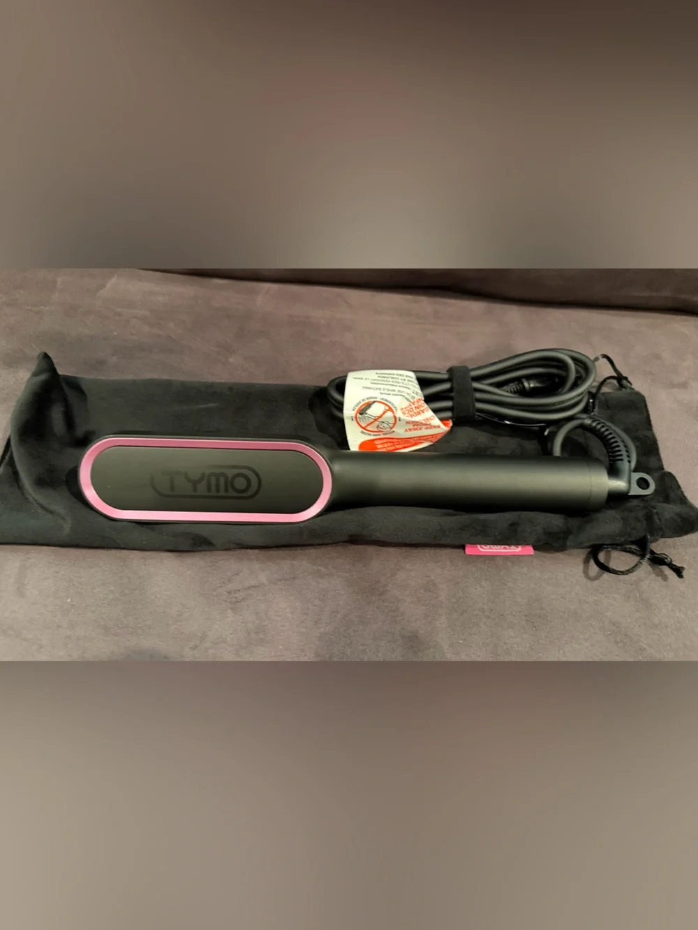 Brand New TYMO Hair Straightening Comb Black and Pink